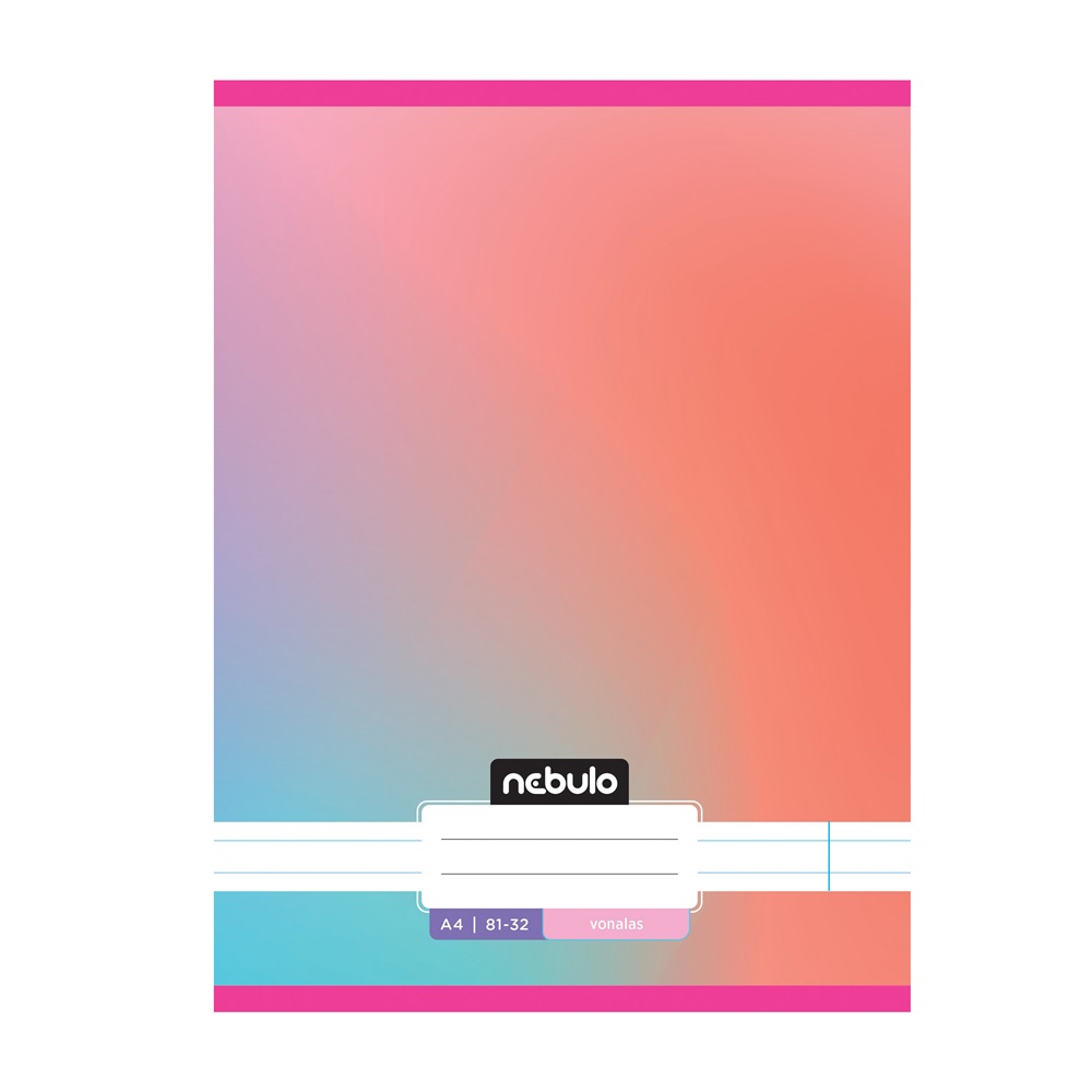 Füzet, A4, vonalas, 81-32, Monochrome és Gradient minták I., 12 db/csomag Nebulo