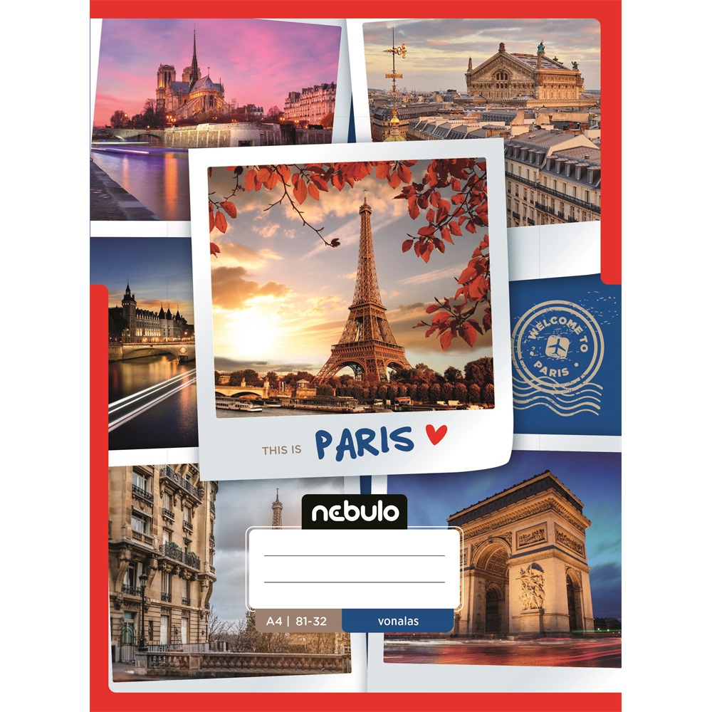 Füzet, A4, vonalas, 81-32, ország-város minták, 12 db/csomag Nebulo - Image 5