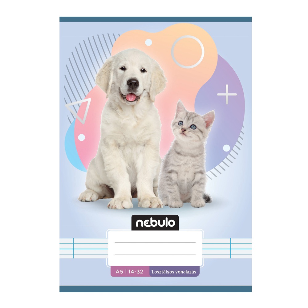 Füzet, A5, 1. osztályos vonalas, 14-32, Állatos minták, 16 db/csomag Nebulo - Image 5