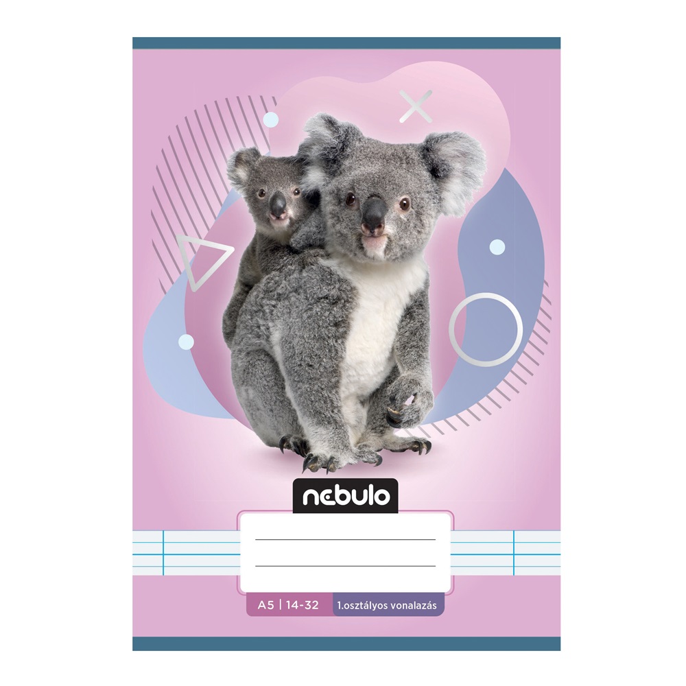 Füzet, A5, 1. osztályos vonalas, 14-32, Állatos minták, 16 db/csomag Nebulo - Image 4