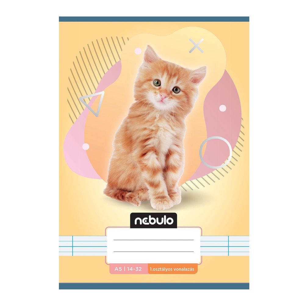 Füzet, A5, 1. osztályos vonalas, 14-32, Állatos minták, 16 db/csomag Nebulo - Image 2