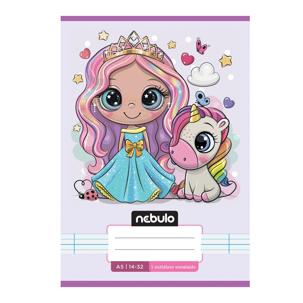 Füzet, A5, 1. osztályos vonalas, 14-32, Cuki minták, 16 db/csomag Nebulo - Image 3