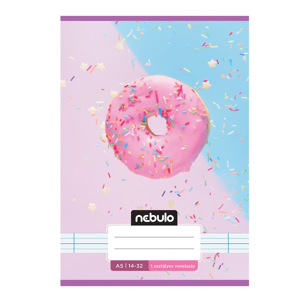 Füzet, A5, 1. osztályos vonalas, 14-32, Cuki minták, 16 db/csomag Nebulo - Image 2