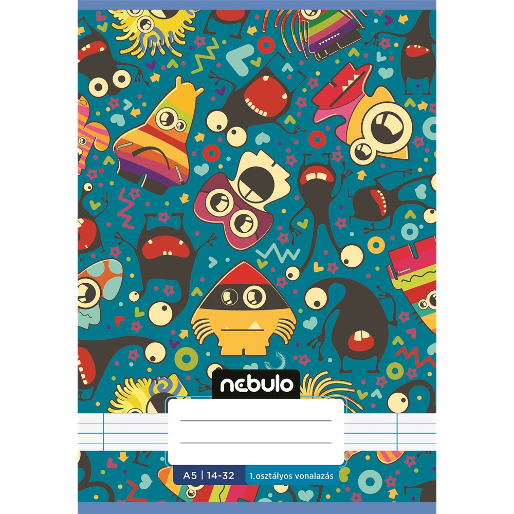 Füzet, A5, 1. osztályos vonalas, 14-32, Vagány minták, 16 db/csomag Nebulo - Image 8