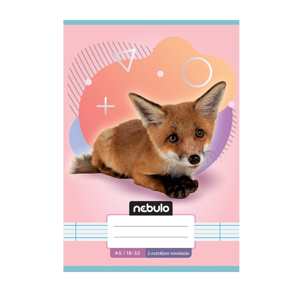 Füzet, A5, 2. osztályos vonalas, 16-32, Állatos minták, 16 db/csomag Nebulo - Image 8