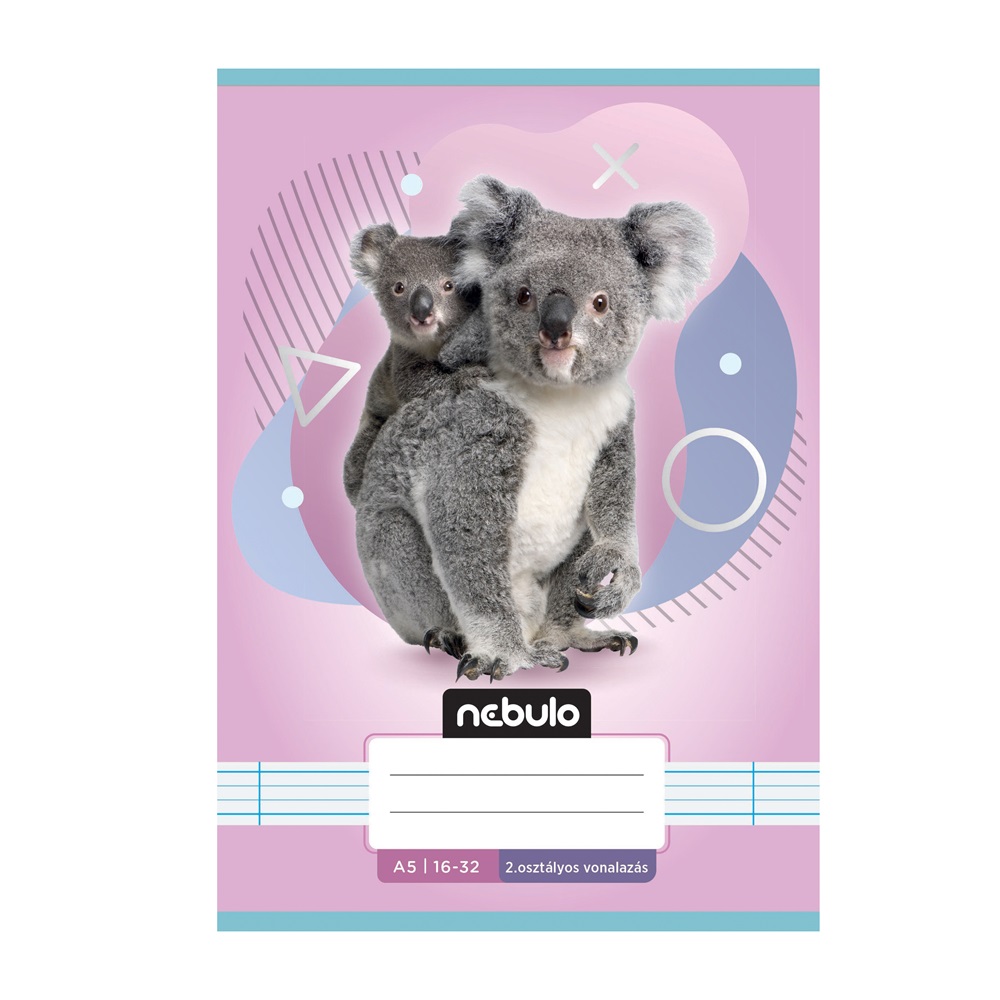 Füzet, A5, 2. osztályos vonalas, 16-32, Állatos minták, 16 db/csomag Nebulo - Image 4