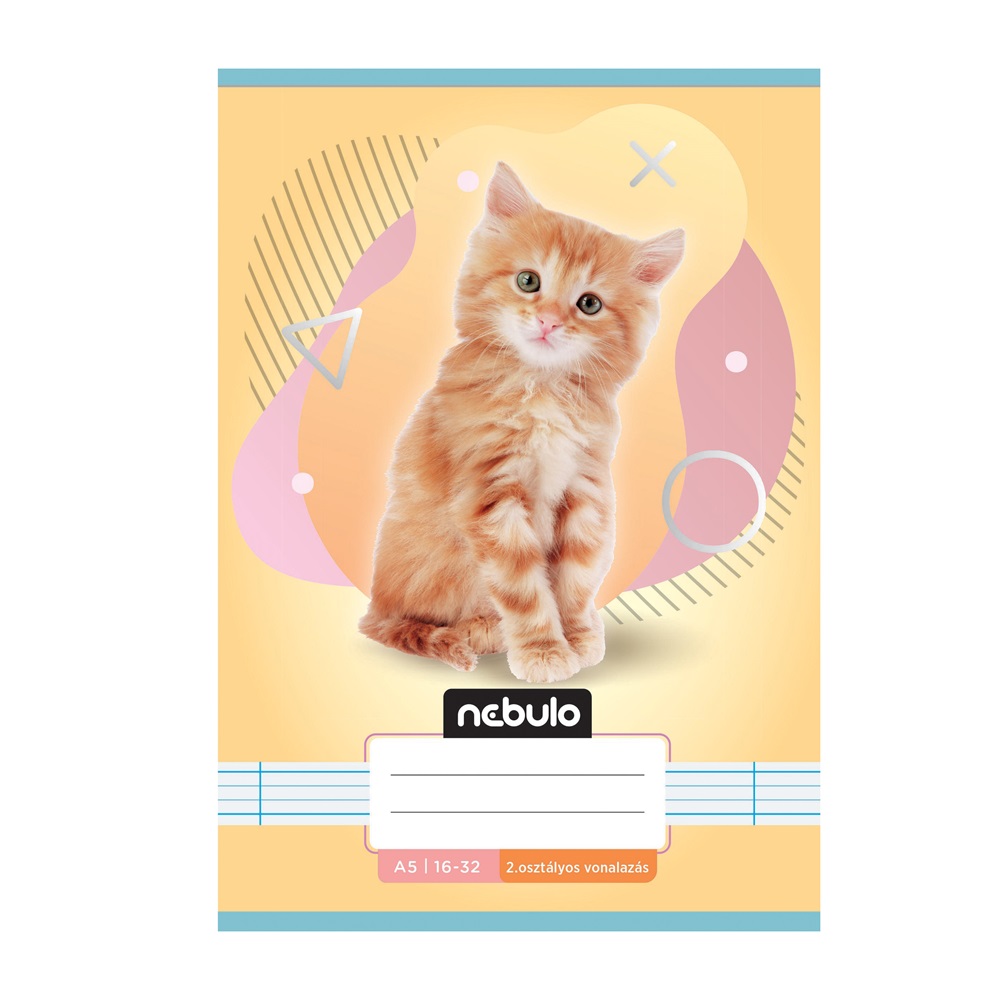 Füzet, A5, 2. osztályos vonalas, 16-32, Állatos minták, 16 db/csomag Nebulo - Image 2