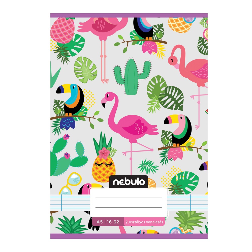 Füzet, A5, 2. osztályos vonalas, 16-32, Cuki minták, 16 db/csomag Nebulo - Image 8