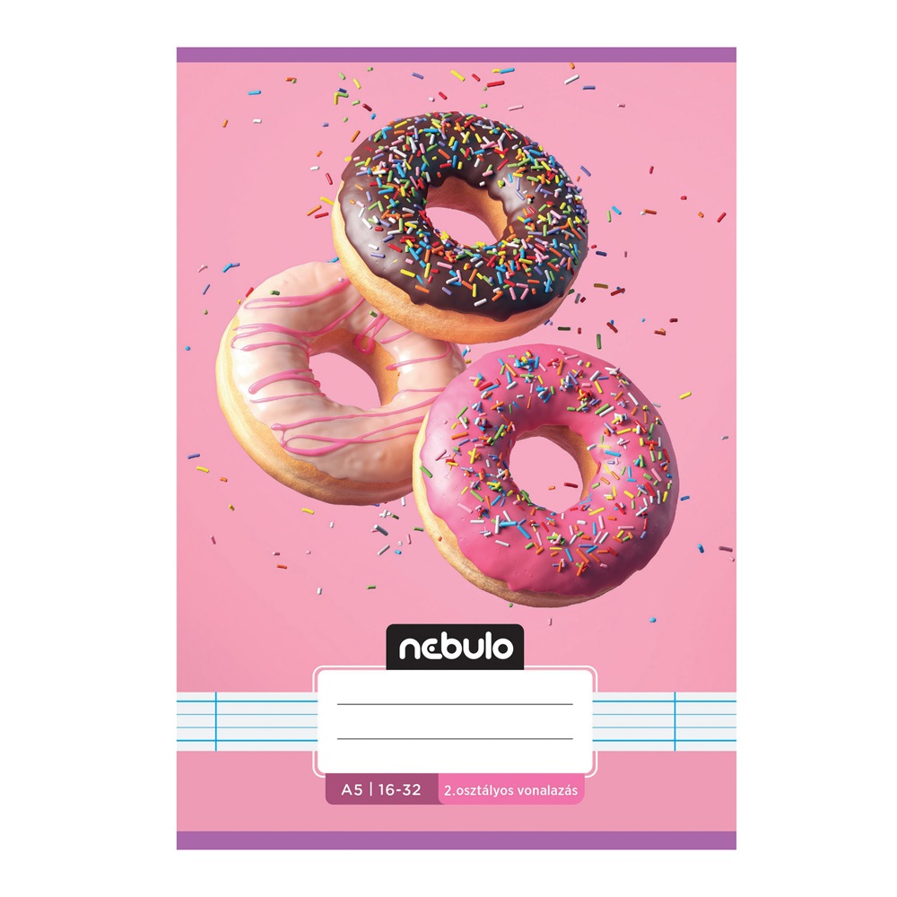 Füzet, A5, 2. osztályos vonalas, 16-32, Cuki minták, 16 db/csomag Nebulo - Image 4