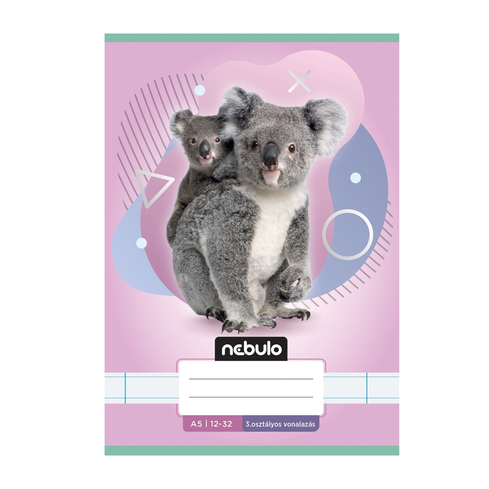 Füzet, A5, 3. osztályos vonalas, 12-32, Állatos minták, 16 db/csomag Nebulo - Image 4