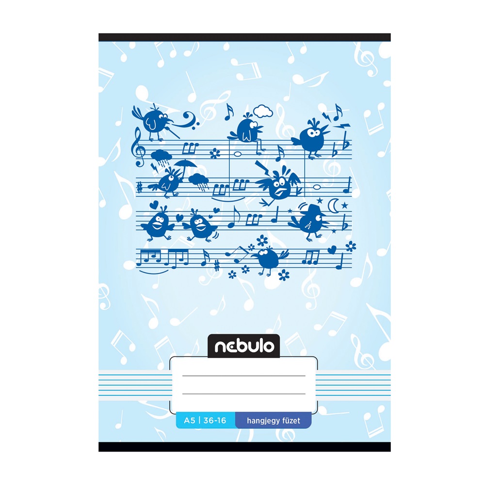 Füzet, A5, hangjegy, 36-16, Mix minták, 16 db/csomag Nebulo