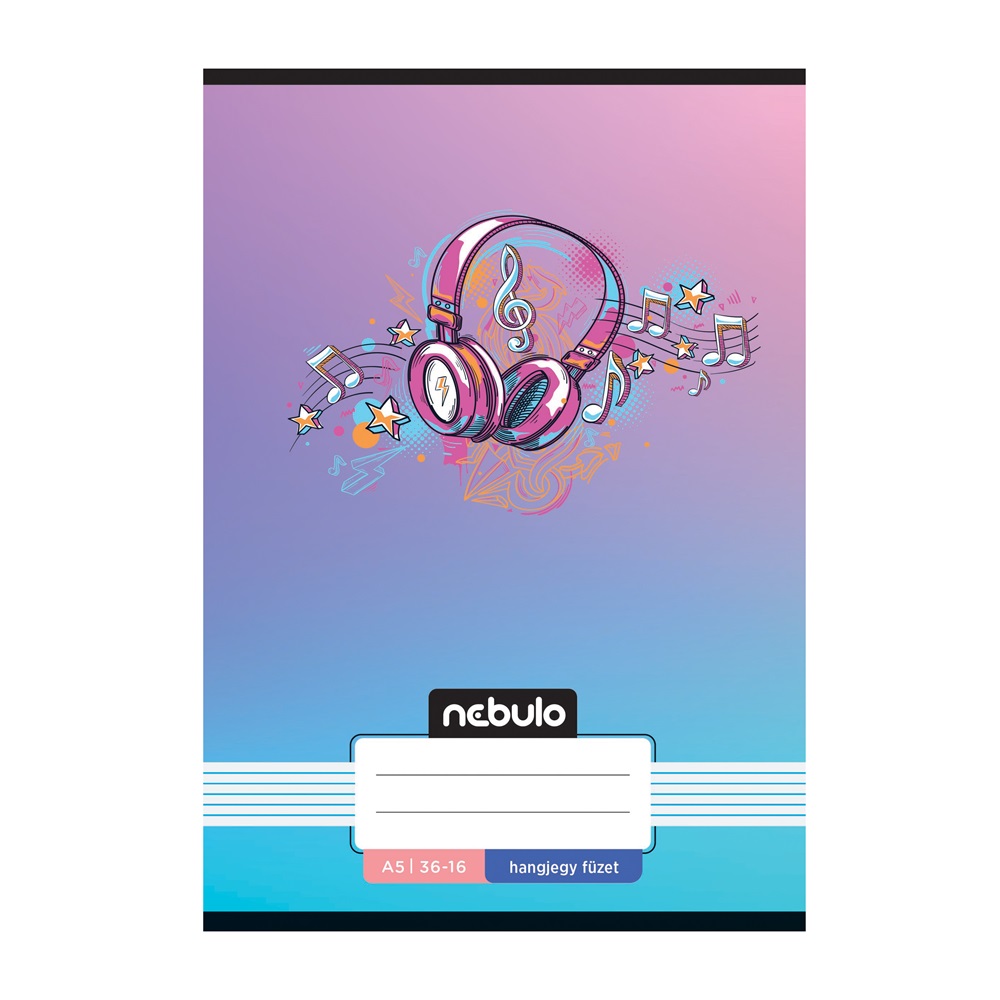 Füzet, A5, hangjegy, 36-16, Mix minták, 16 db/csomag Nebulo - Image 2