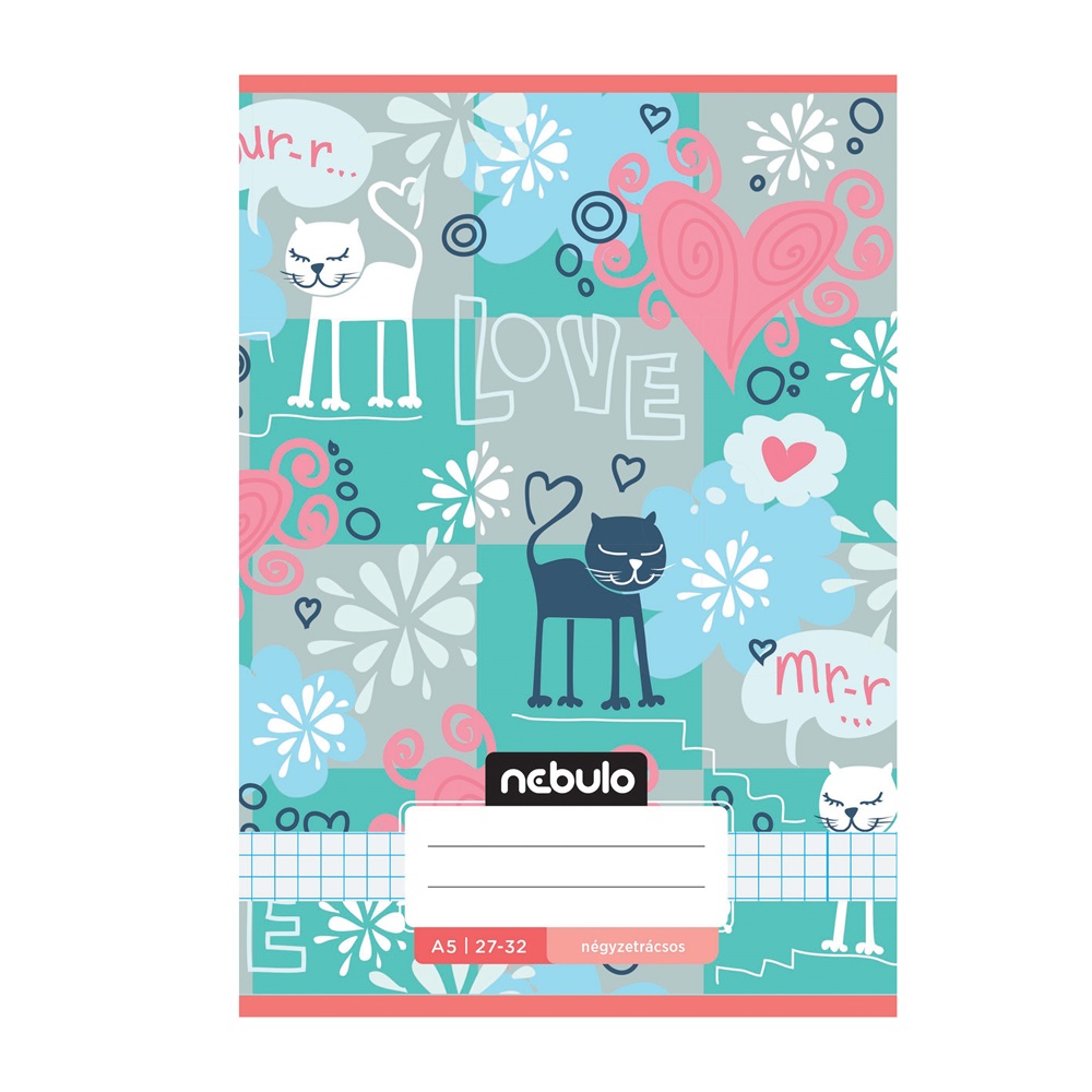 Füzet, A5, kockás, 27-32, Cuki minták, 16 db/csomag Nebulo - Image 8