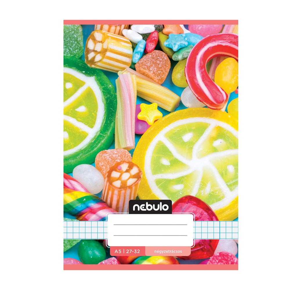 Füzet, A5, kockás, 27-32, Cuki minták, 16 db/csomag Nebulo