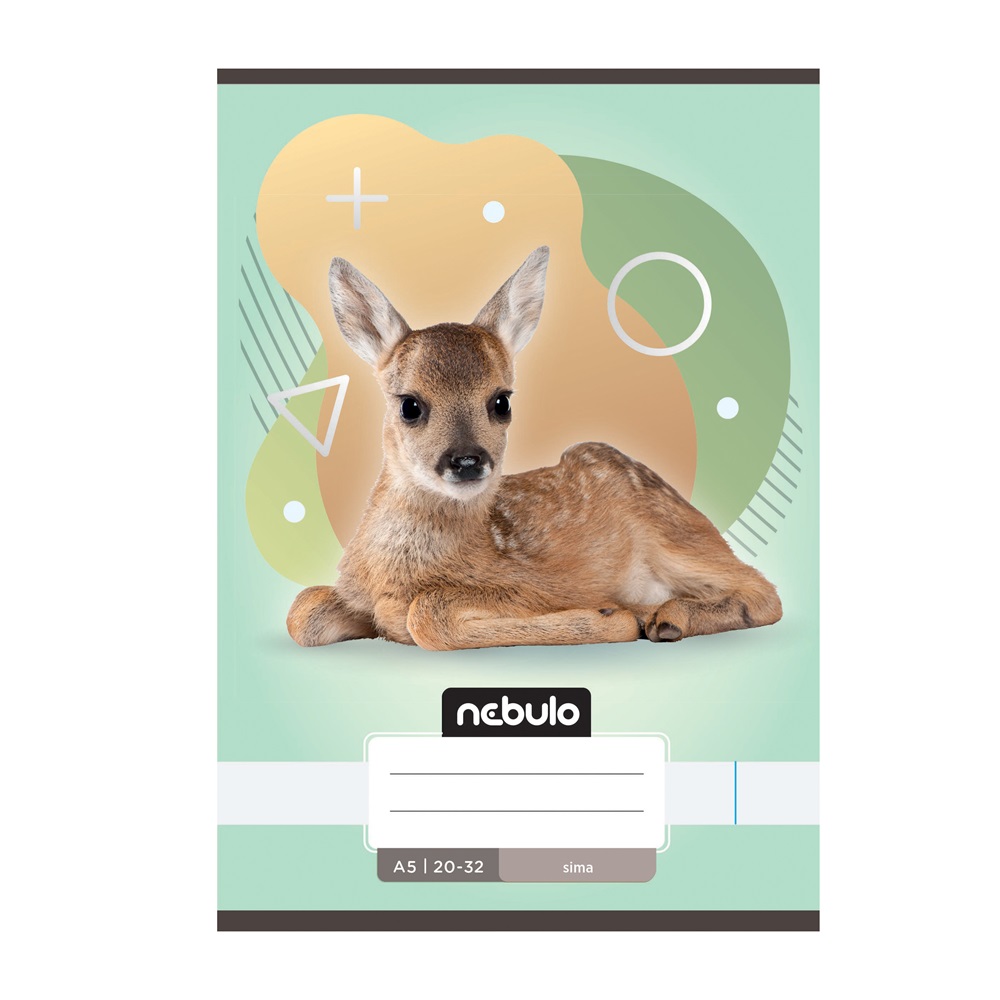 Füzet, A5, sima, 20-32, Állatos minták, 16 db/csomag Nebulo