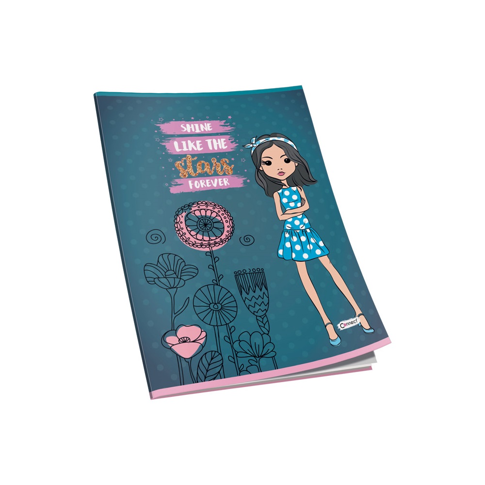 Füzet A4, 40lap, kockás 80g. papír, glitteres Connect - Image 13