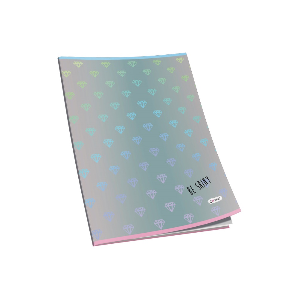 Füzet A5, 40lap, kockás 80g. papír, glitteres Connect - Image 4