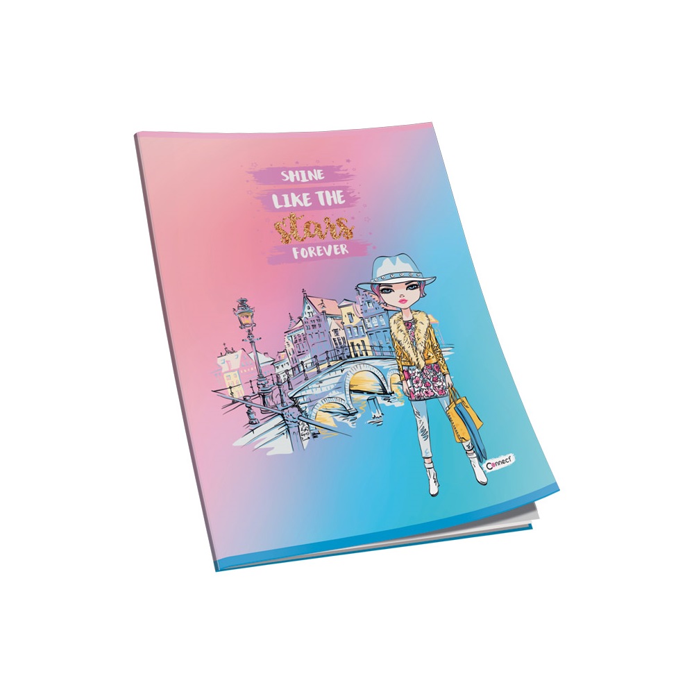 Füzet A5, 40lap, kockás 80g. papír, glitteres Connect - Image 15