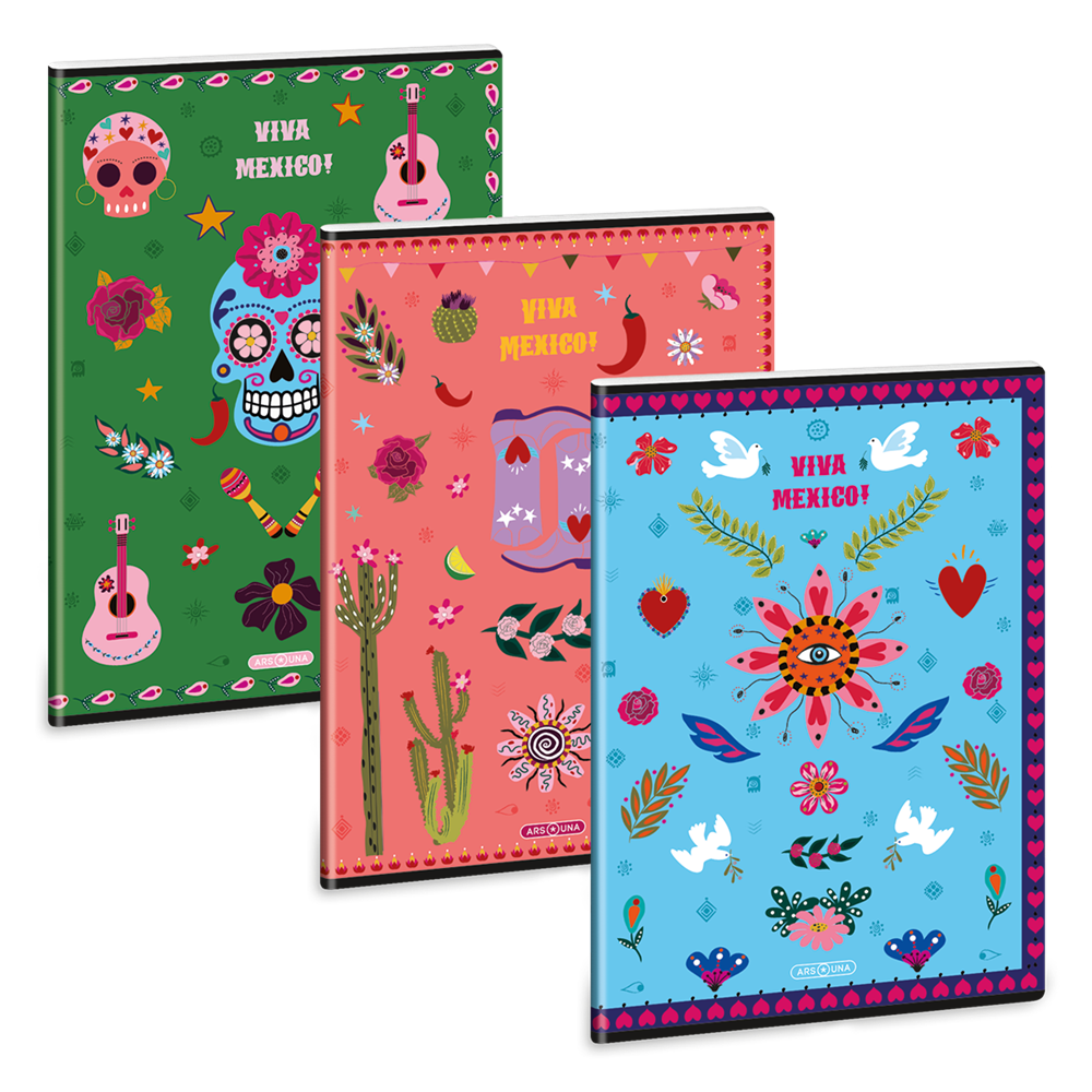 Füzet iskolai A4, 40lap, vonalas Ars Una VIVA MEXICO 10db/csomag
