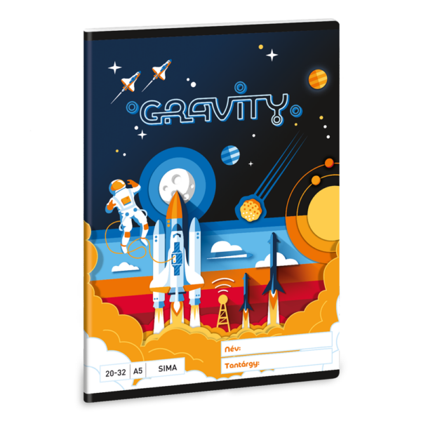 Füzet iskolai A5, 32lap, sima 20-32 Ars Una GRAVITY 10db/csomag