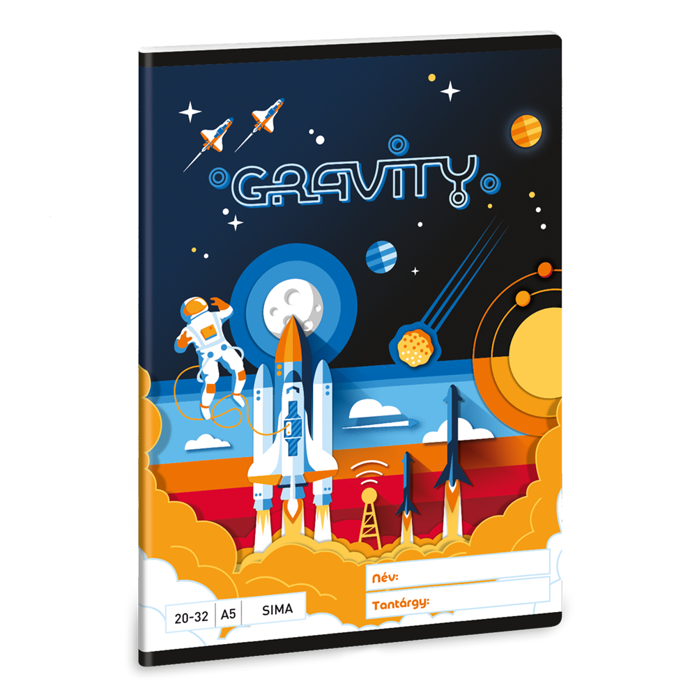Füzet iskolai A5, 32lap, sima 20-32 Ars Una GRAVITY 10db/csomag
