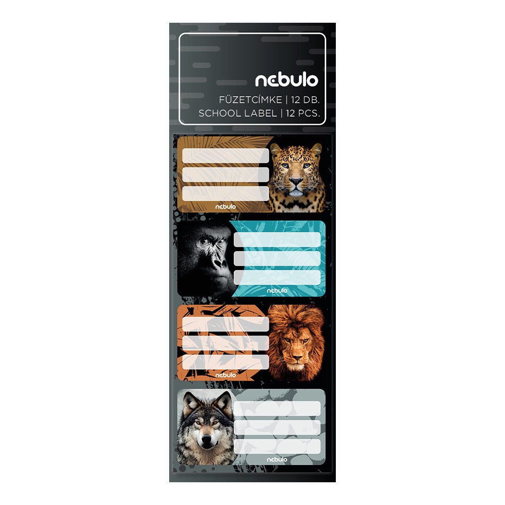 Füzetcímke 12db-os, Vadállatok, vegyes minták, Nebulo - Image 2