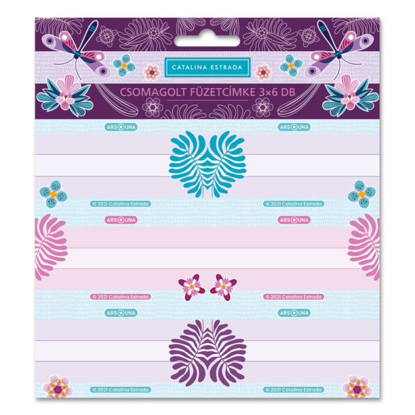 Füzetcímke (3*6 db) Ars Una CATALINA DRAGONFLY (5301) 23