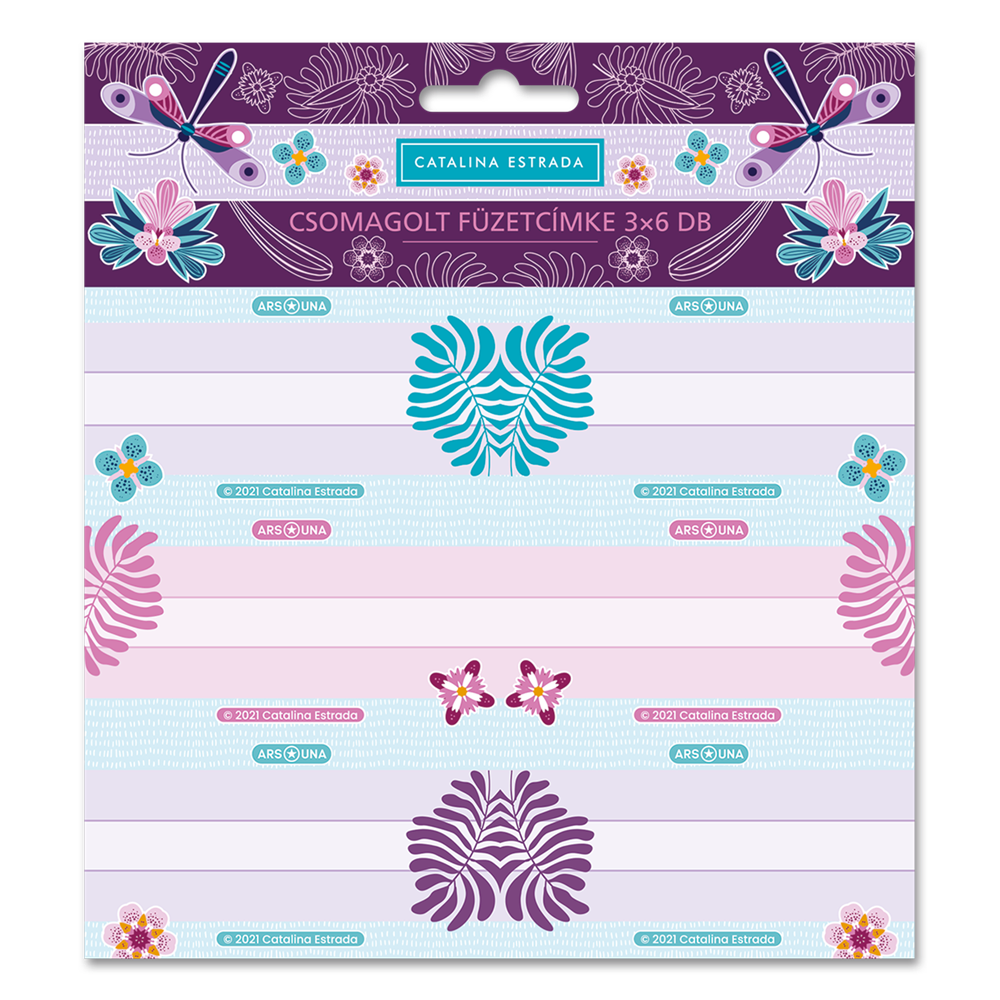 Füzetcímke (3*6 db) Ars Una CATALINA DRAGONFLY (5301) 23