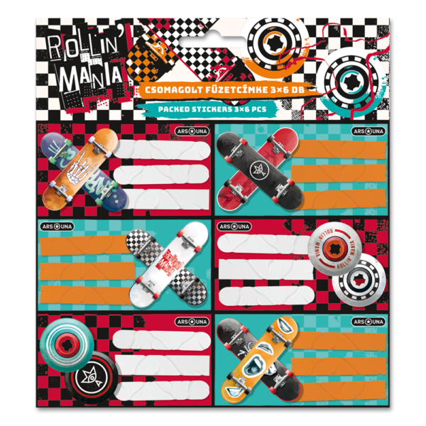 Füzetcímke (3*6 db) Ars Una ROLLIN MANIA (5228) 22