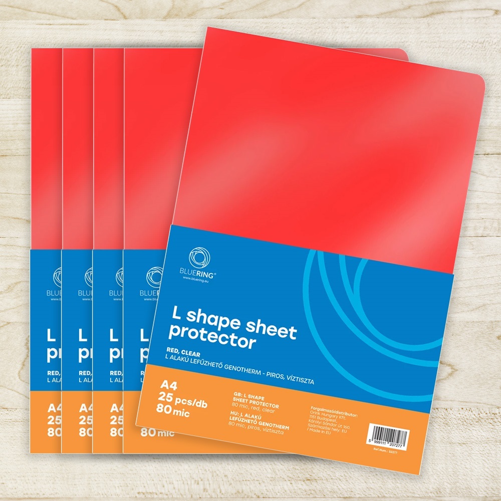 Genotherm `L` A4, 80 micron piros 25 db/csomag, Bluering®, - Image 3