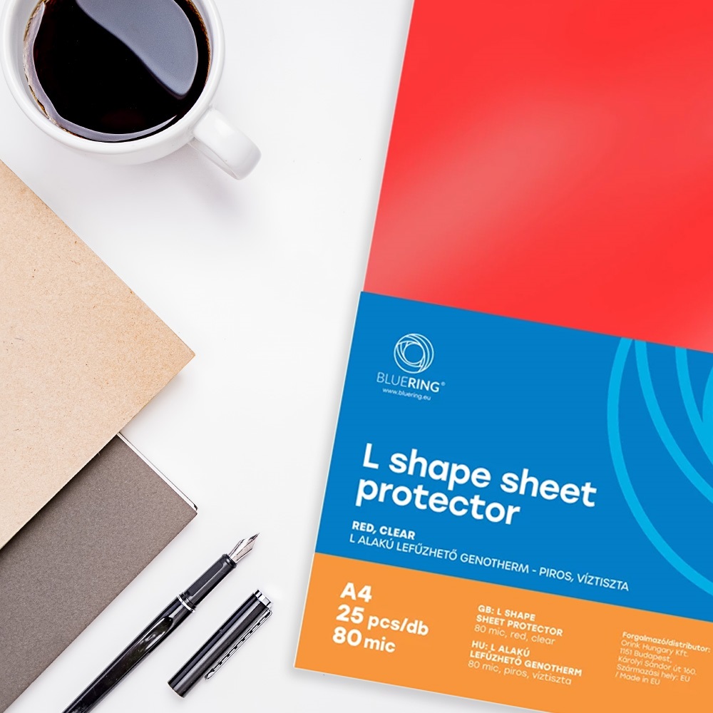 Genotherm `L` A4, 80 micron piros 25 db/csomag, Bluering®, - Image 4