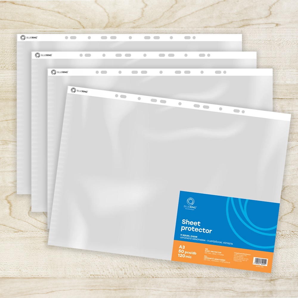 Genotherm lefűzhető, A3, 120 micron álló, víztiszta Bluering® 25 db/csomag, - Image 3