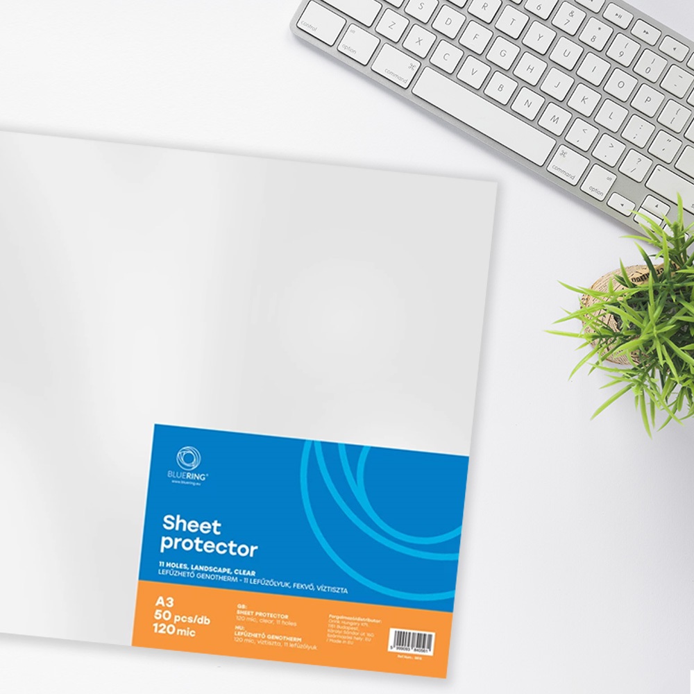 Genotherm lefűzhető, A3, 120 micron fekvő, víztiszta Bluering® 25 db/csomag, - Image 4