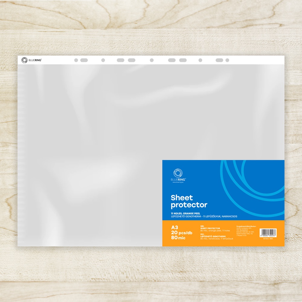 Genotherm lefűzhető, A3, 80 micron álló, narancsos Bluering® 20 db/csomag, - Image 2