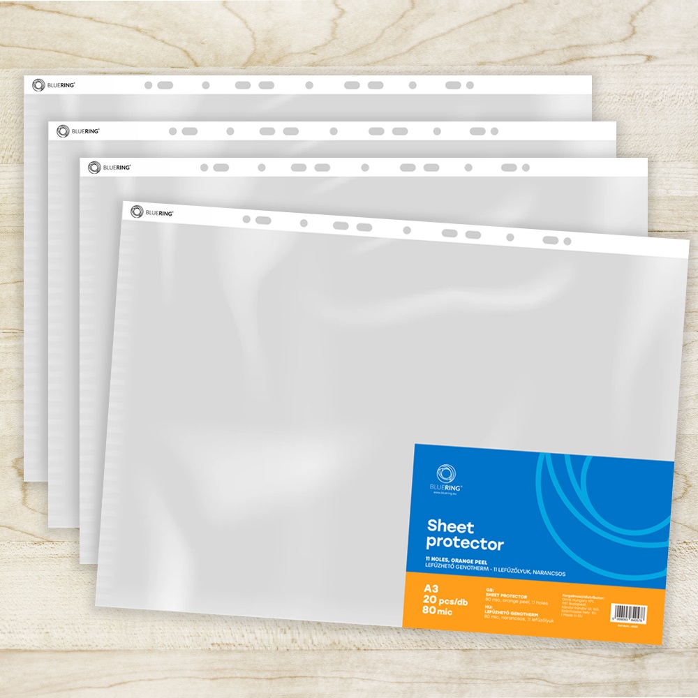 Genotherm lefűzhető, A3, 80 micron álló, narancsos Bluering® 20 db/csomag, - Image 3