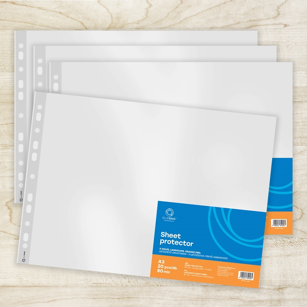 Genotherm lefűzhető, A3, 80 micron fekvő, narancsos Bluering® 20 db/csomag, - Image 3