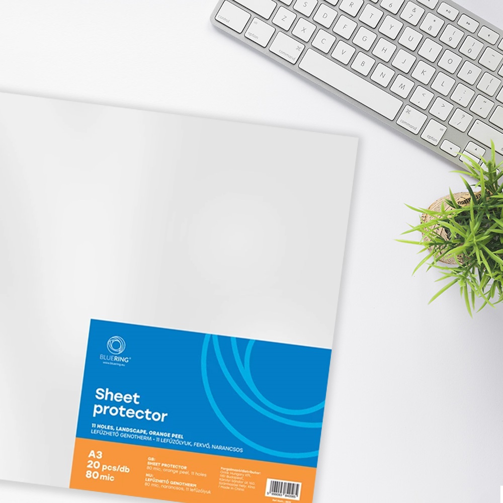 Genotherm lefűzhető, A3, 80 micron fekvő, narancsos Bluering® 20 db/csomag, - Image 4