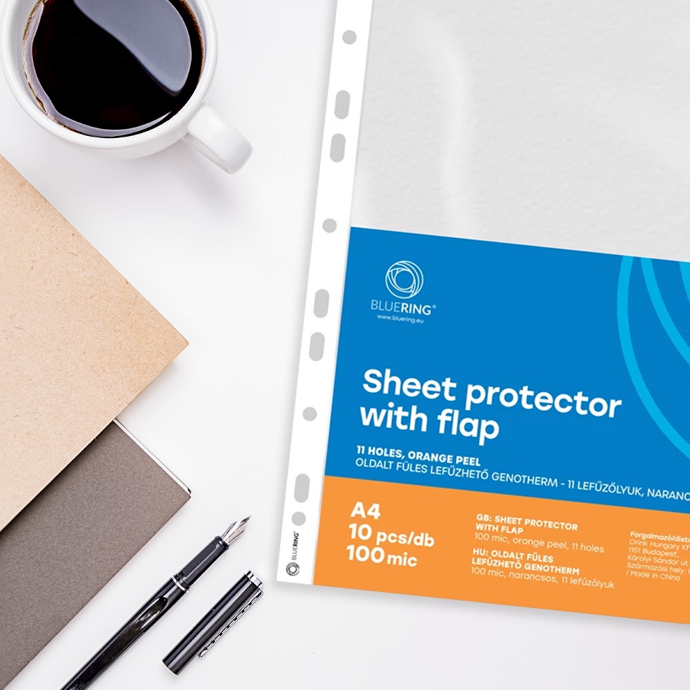Genotherm lefűzhető, A4, 100 micron narancsos oldalt füles Bluering® 10 db/csomag, - Image 5