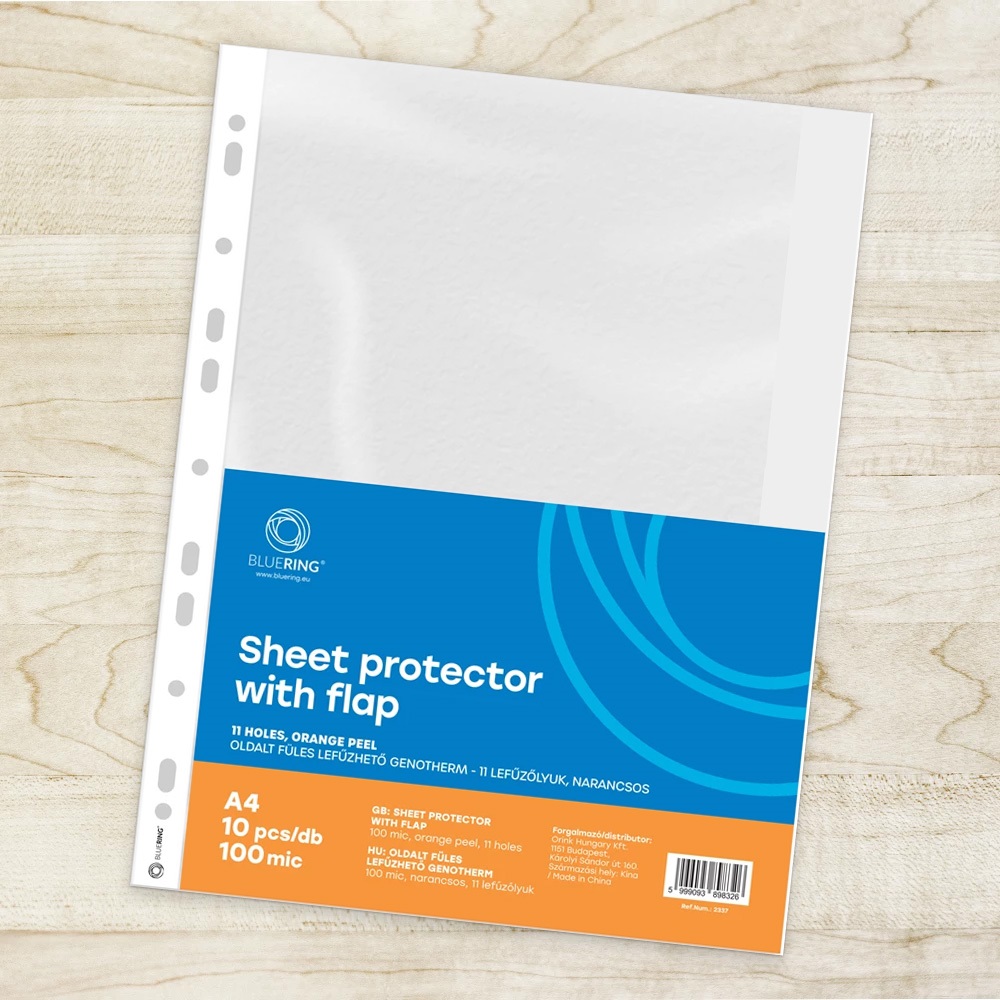 Genotherm lefűzhető, A4, 100 micron narancsos oldalt füles Bluering® 10 db/csomag, - Image 3