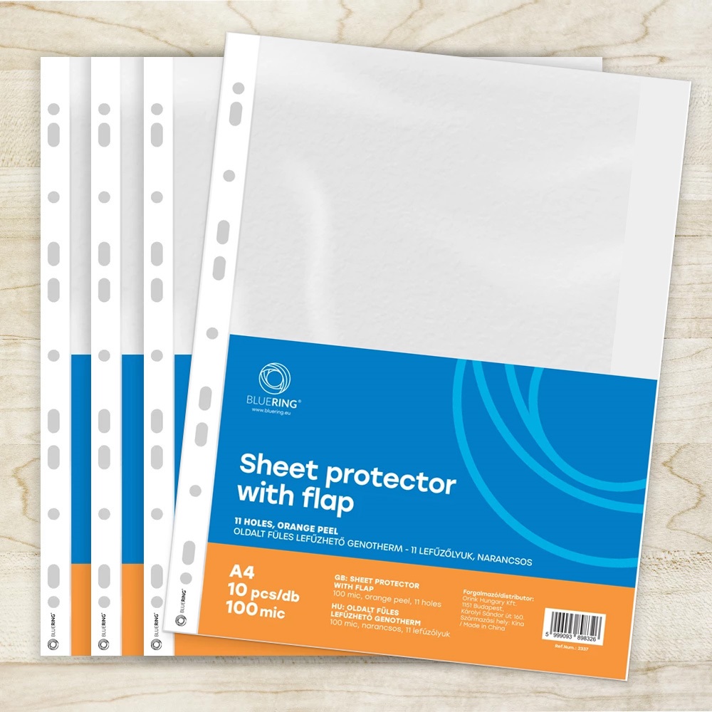 Genotherm lefűzhető, A4, 100 micron narancsos oldalt füles Bluering® 10 db/csomag, - Image 4