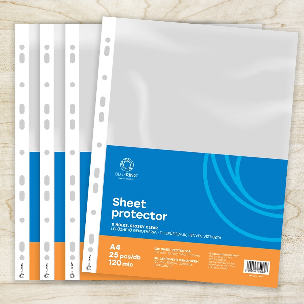 Genotherm lefűzhető, A4, 115 micron narancsos felül és belül nyitott Bluering® 100 db/csomag, - Image 3