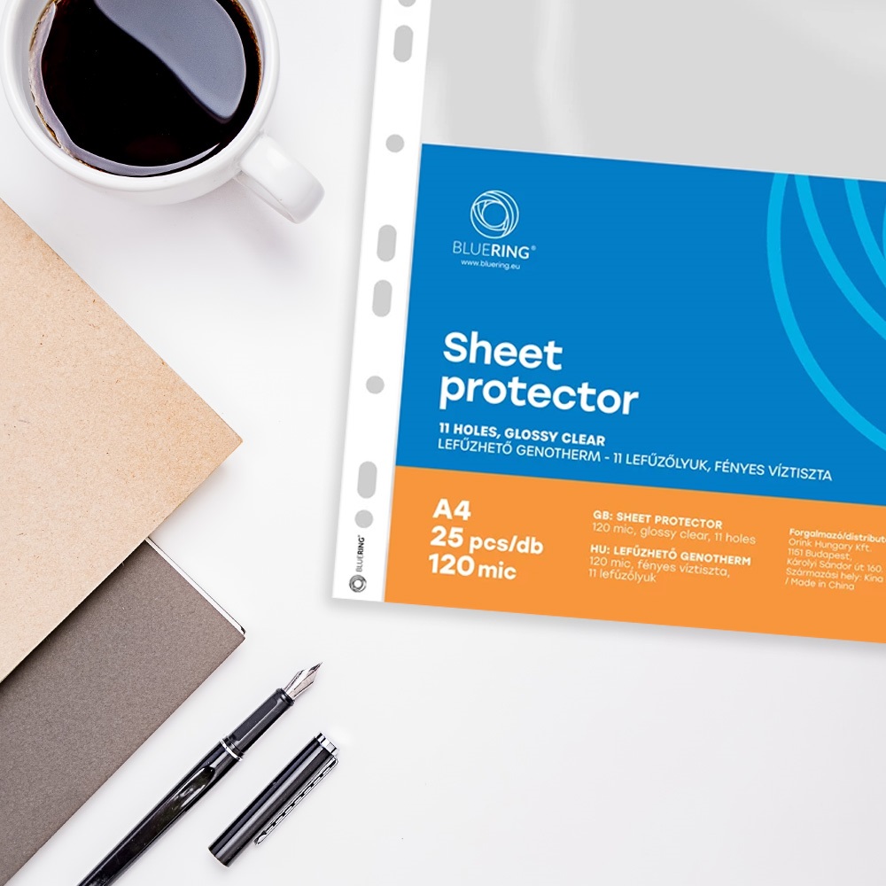 Genotherm lefűzhető, A4, 115 micron narancsos felül és belül nyitott Bluering® 100 db/csomag, - Image 4