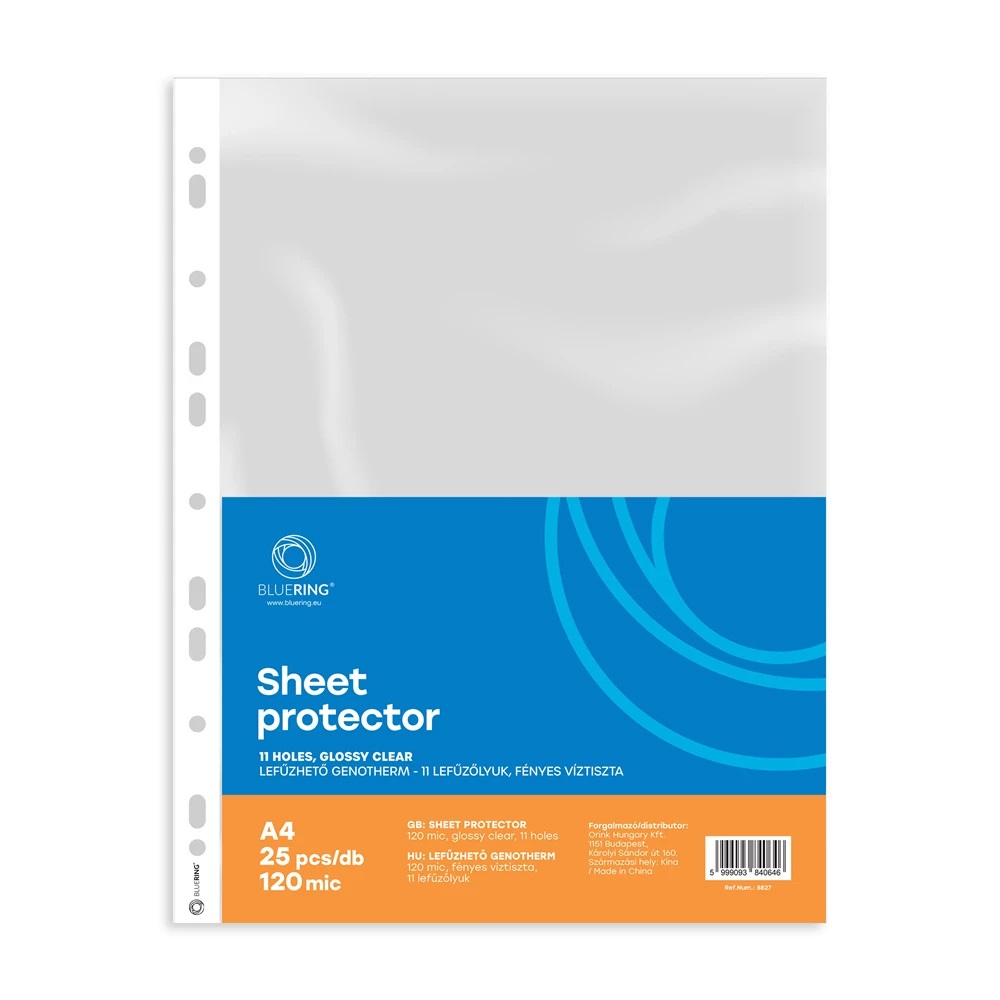 Genotherm lefűzhető, A4, 120 micron víztiszta Bluering® 25 db/csomag, - Image 2