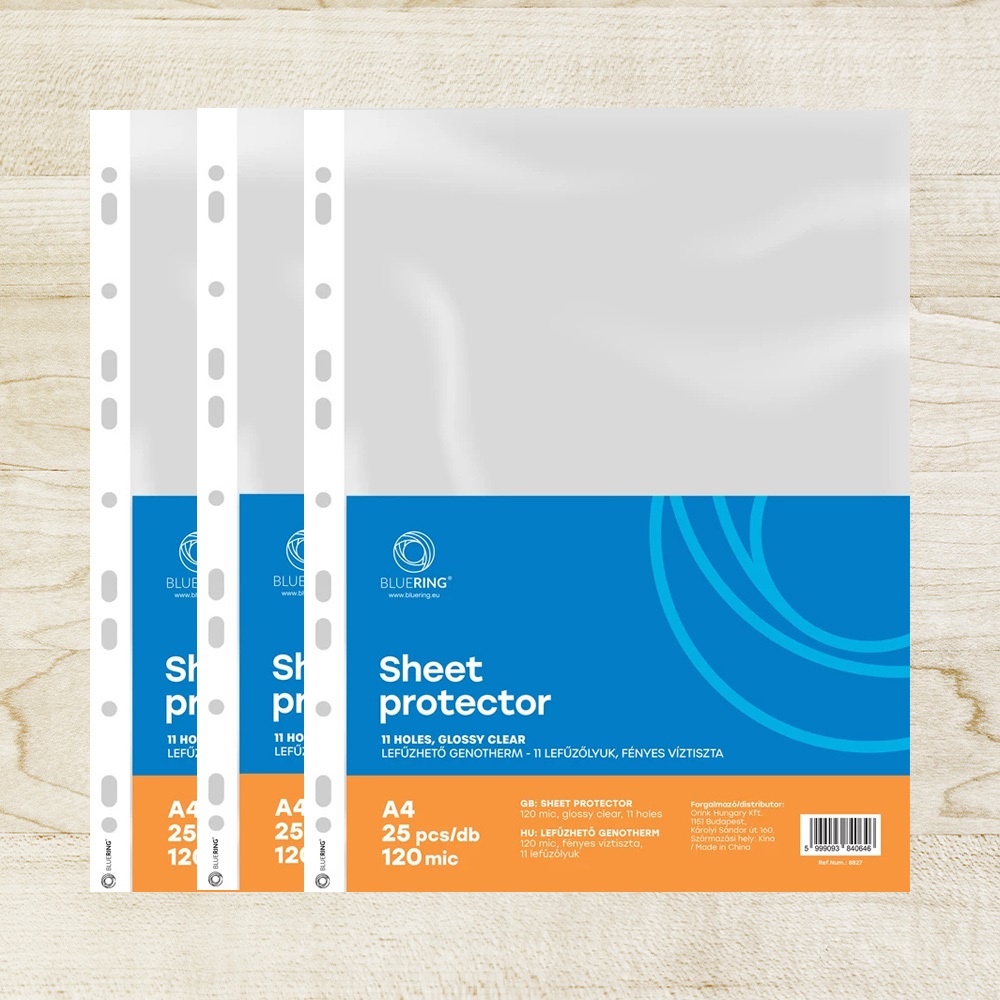 Genotherm lefűzhető, A4, 120 micron víztiszta Bluering® 25 db/csomag, - Image 3