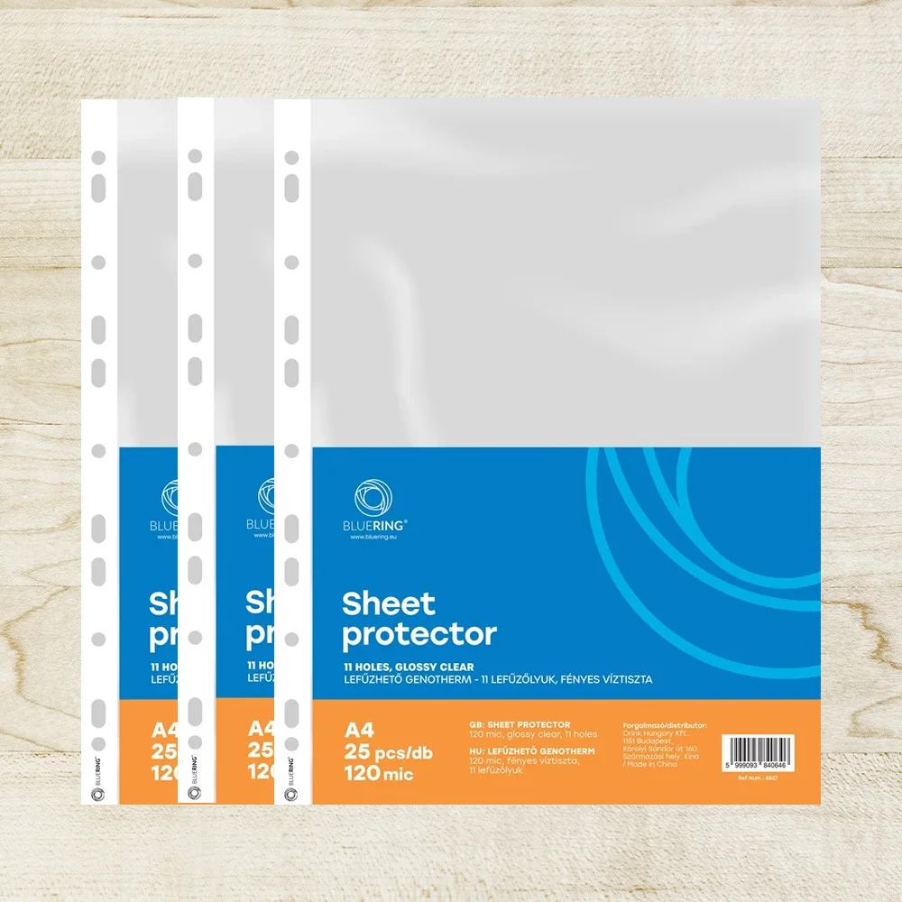 Genotherm lefűzhető, A4, 120 micron víztiszta Bluering® 25 db/csomag, - Image 3