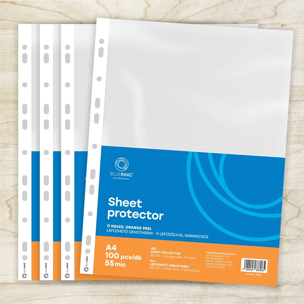 Genotherm lefűzhető, A4, 55 micron narancsos 100 db/csomag, Bluering® - Image 3