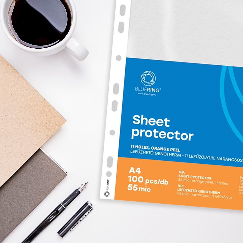 Genotherm lefűzhető, A4, 55 micron narancsos 100 db/csomag, Bluering® - Image 4