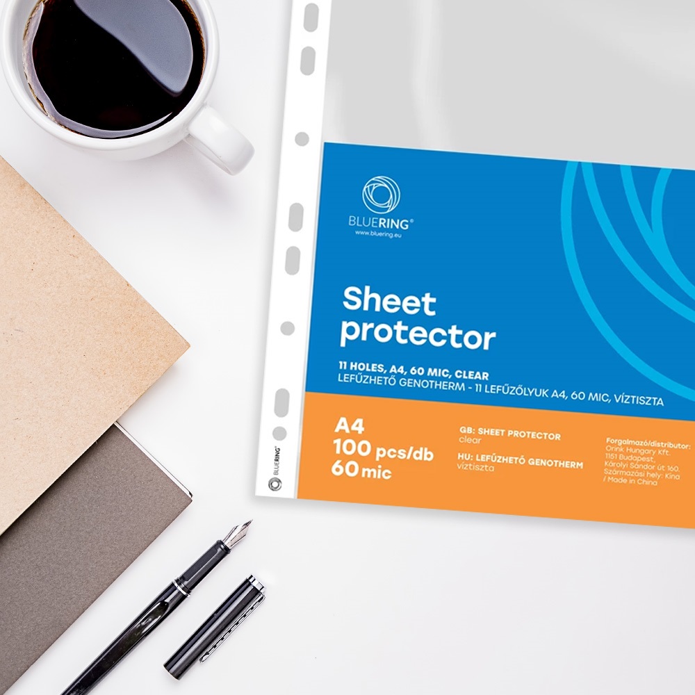 Genotherm lefűzhető, A4, 60 micron víztiszta Bluering® 100 db/csomag, - Image 4