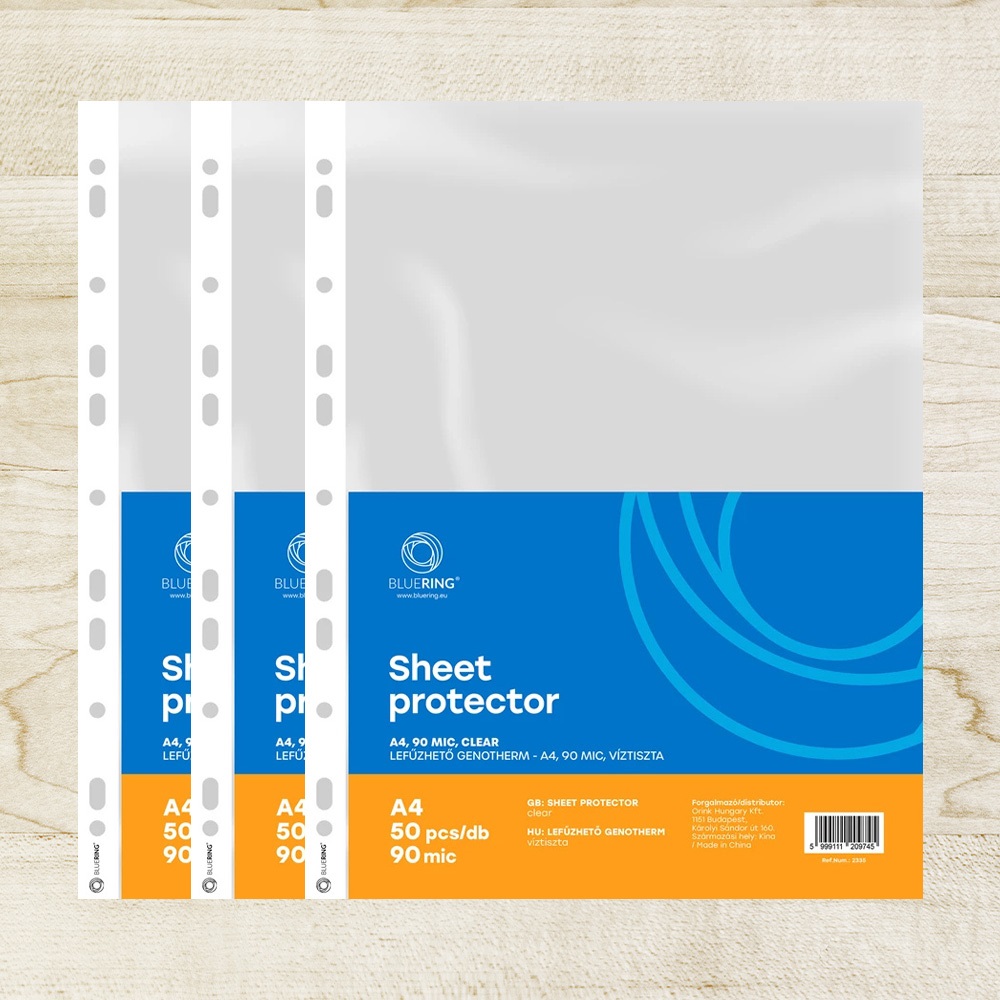 Genotherm lefűzhető, A4, 90 micron víztiszta Bluering® 50 db/csomag - Image 3