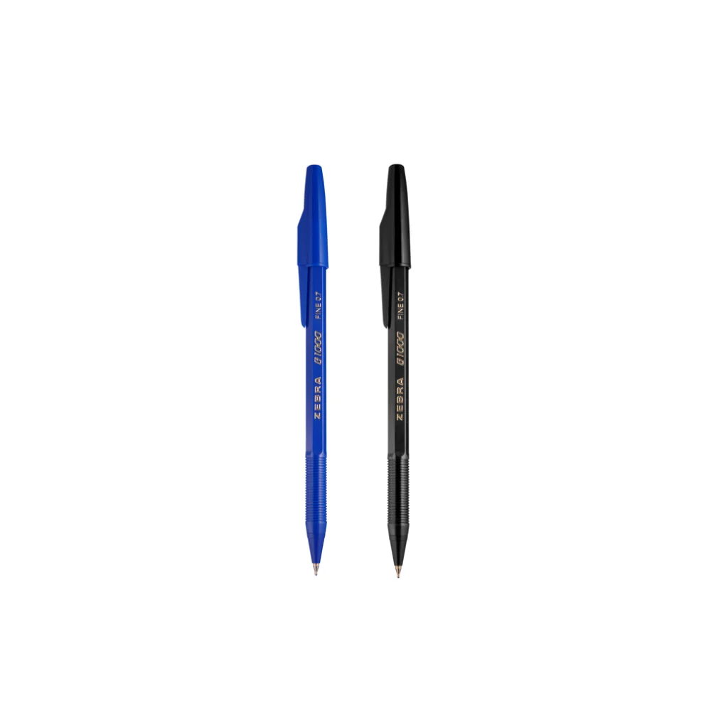 Golyóstoll 0,7mm, kupakos, fekete B1000 Zebra, írásszín fekete